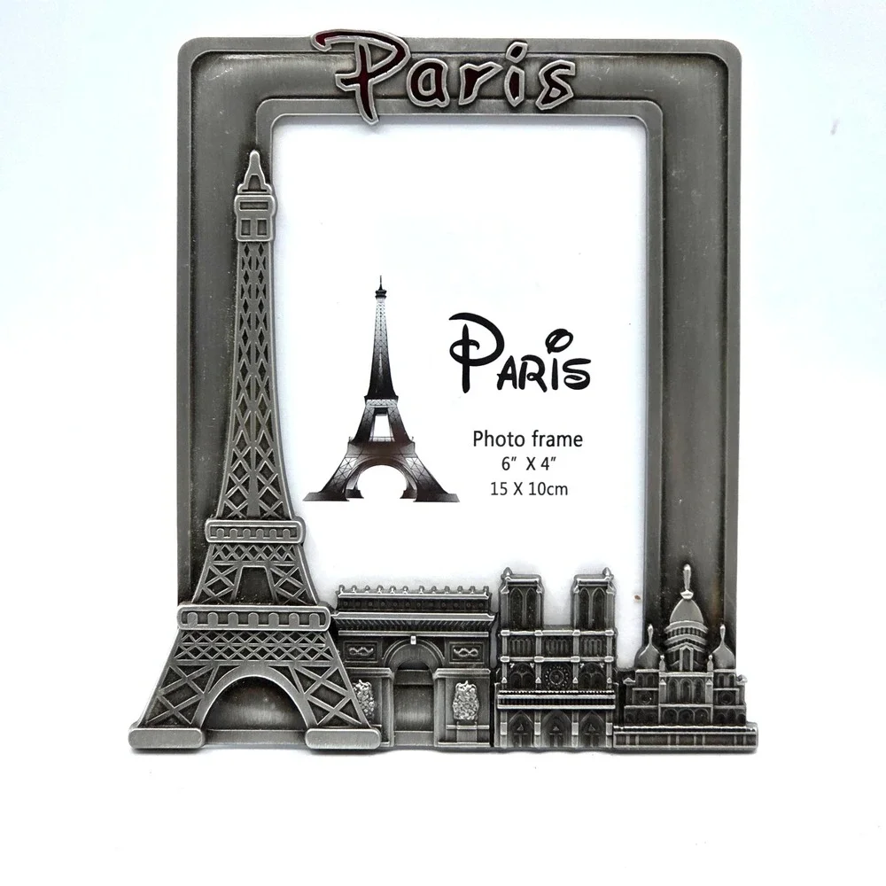 Paris Photo Frame French Souvenir Metal Frame Table Top Shelf Decor 4x6